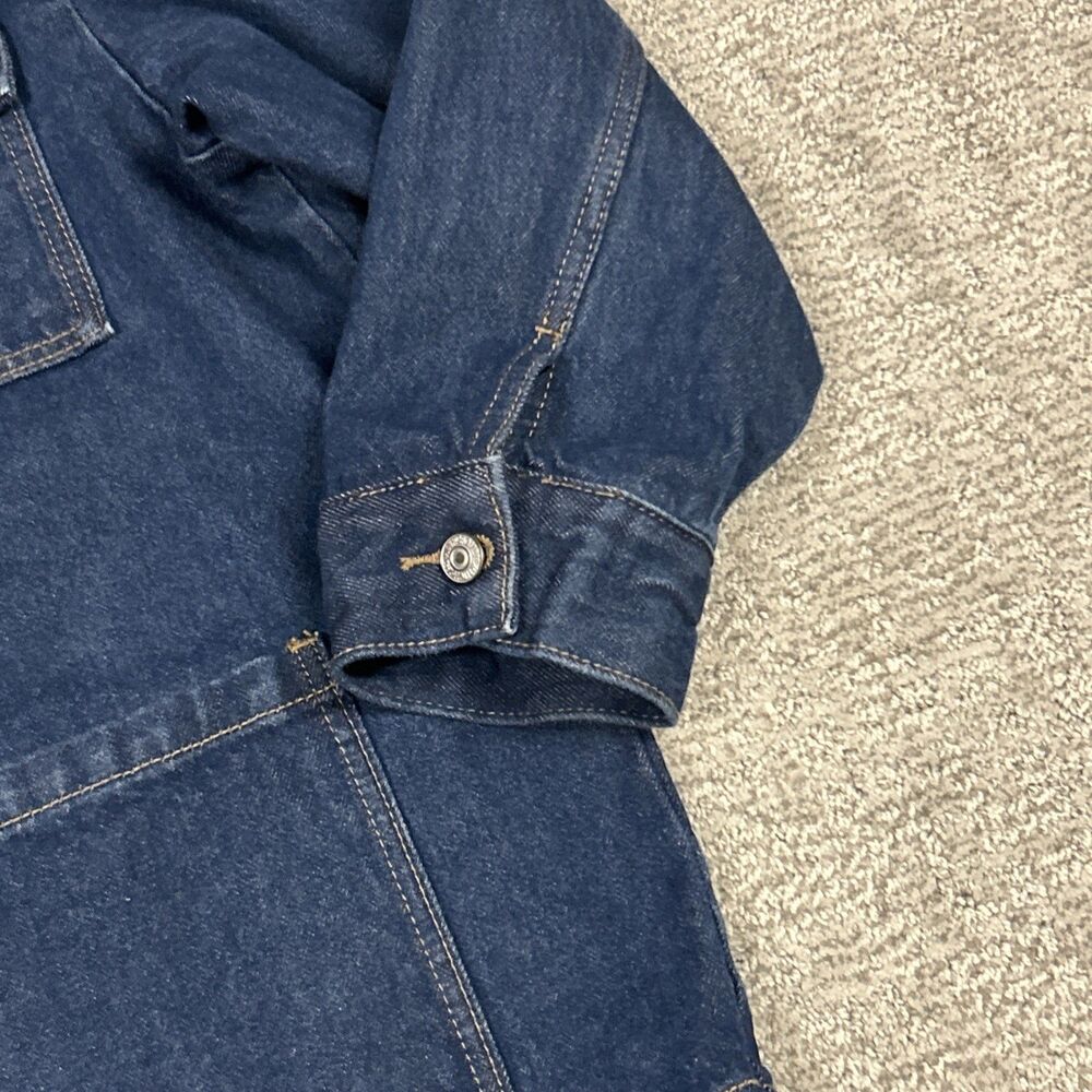 Abercrombie & Fitch Denim Jacket Womens Small Corduroy Collar Barn Coat Pockets - Picture 5 of 7